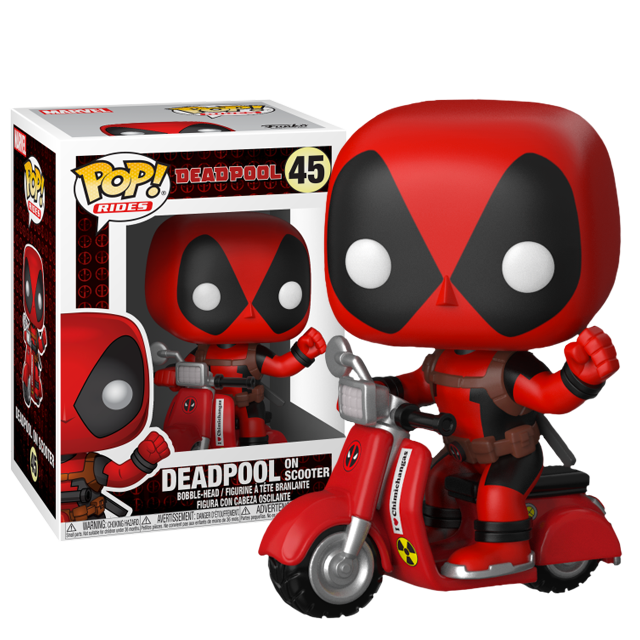 Funko POP Marvel Deadpool & Scooter Figure Red