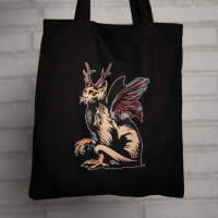 Black Kikimora Cotton Tote Bag